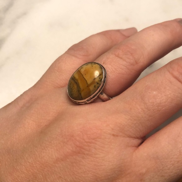 Picture jasper silver ring. Size 6 - Picture 3 of 7